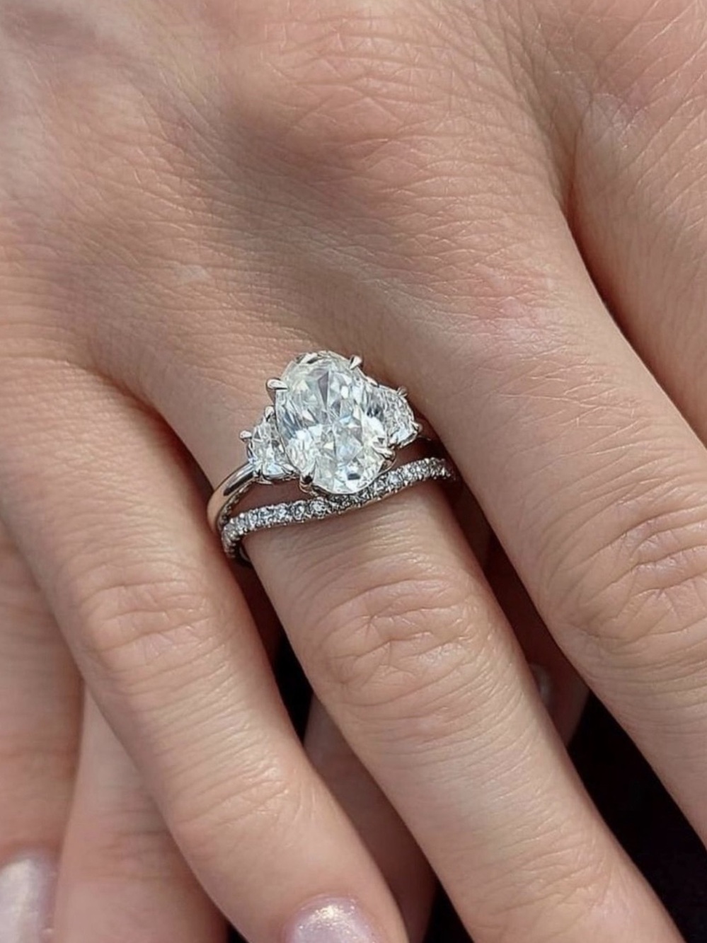 ForeverForLove 4 ct Oval Moissanite Ring in 14K White Gold